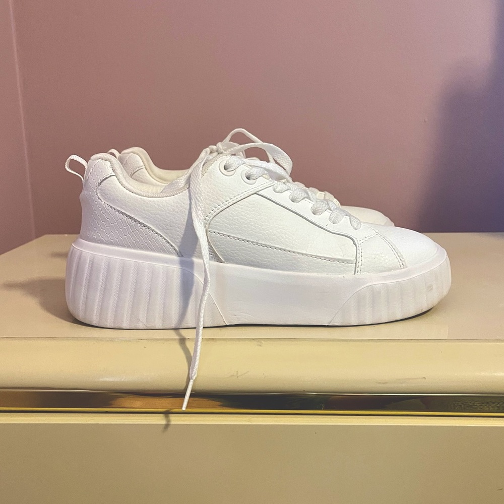 Zara White Platform Sneakers
